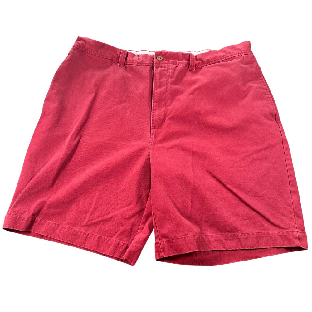 Breakwater Shorts Mens 44 Red Chino Flat Front 100% Cotton Twill Casual Classic